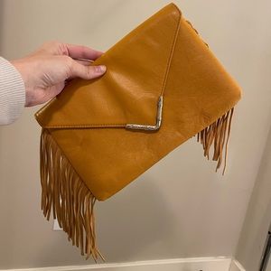 Elaine Turner Fringe Leather Envelope Clutch